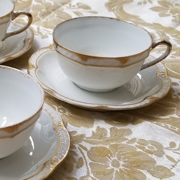 Haviland 4 Limoges Schleiger 213 Cups and Saucers - Picture 4 of 9